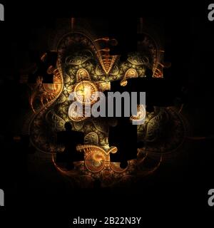 Arrière-plan de l'illustration du puzzle fractal Banque D'Images