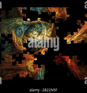 Arrière-plan de l'illustration du puzzle fractal Banque D'Images