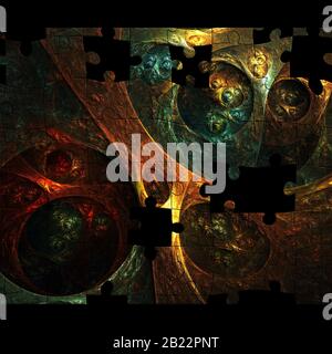 Arrière-plan de l'illustration du puzzle fractal Banque D'Images