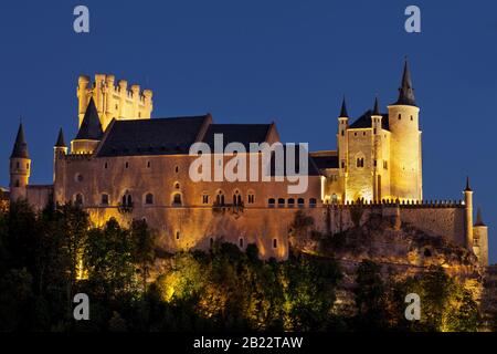 Château d'El Alcazar. Segovia, province de Castilla y Leon. Espagne Banque D'Images