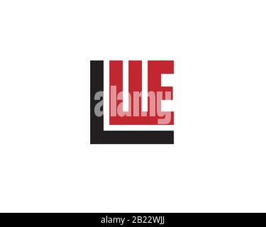 monogramme carré logo de la lettre l w e Illustration de Vecteur