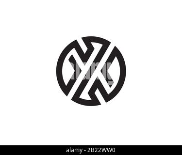 emblème rond circulaire monogramme anagram monoline lettermark logo de la lettre x o y z 0 Illustration de Vecteur