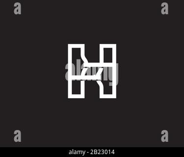 Monogramme anagram lettermark logo de la lettre H représentent 2 mains tirer en poussant les uns les autres Illustration de Vecteur