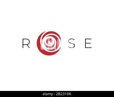 lettre simple o comme vecteur de logo de marque de rose Illustration de Vecteur