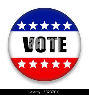Contexte électoral aux États-Unis, pour épingler, badge, bouton de campagne électorale. Illustration de Vecteur