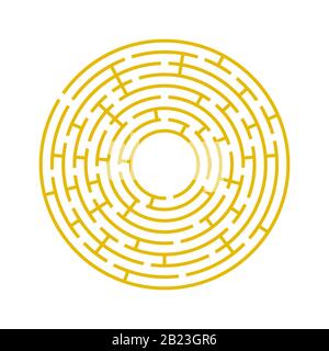 Labyrinthe rond abstrait. Un jeu éducatif pour les enfants et les adultes. Illustration vectorielle plate simple isolée sur fond blanc Illustration de Vecteur