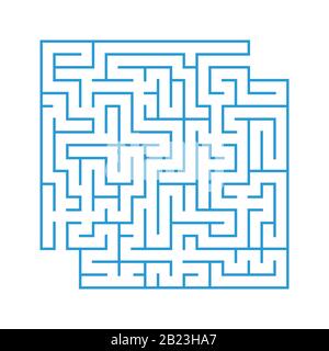 Un labyrinthe de carrés abstraits de couleur avec une entrée et une sortie. Illustration vectorielle plate simple isolée sur fond blanc. Avec un endroit pour votre drawi Illustration de Vecteur