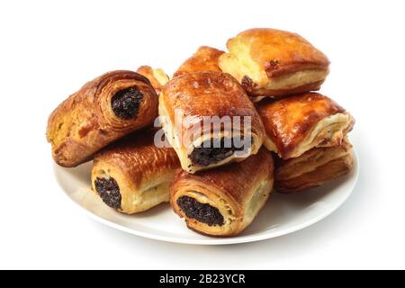Pâte feuilletée avec garniture de pavot et de fromage cottage Banque D'Images