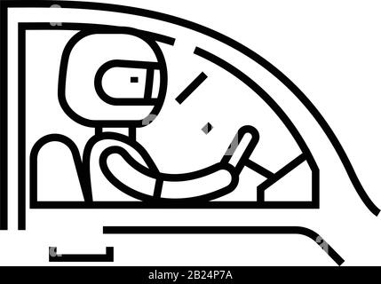 Icône de ligne de course, signe de concept, illustration vectorielle de contour, symbole linéaire. Illustration de Vecteur