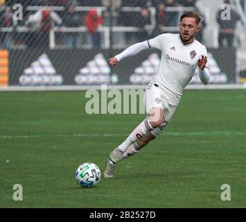 Washington, DC, États-Unis. 29 février 2020. SAM Nicholson (#28) des Colorado Rapids à Audi Field à Washington, DC. Rich Riggins/Csm/Alay Live News Banque D'Images