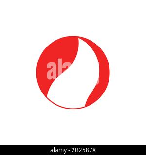 résumé logo géométrique rouge de cercle de flamme simple vecteur Illustration de Vecteur