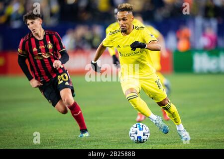 Nashville, États-Unis. 29 février 2020. Nashville SC Hany Mukhtar (10) pendant le match de football MLS entre Atlanta United et Nashville SC au stade Nissan le samedi 29 février 2020 à Nashville, TN. Crédit : Cal Sport Media/Alay Live News Banque D'Images