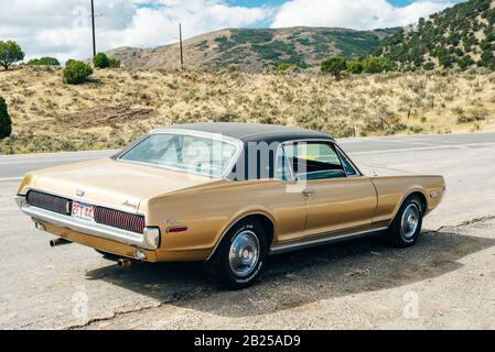 Nevada, États-Unis - septembre 2019 Cougar mercure ancienne voiture rétro Banque D'Images