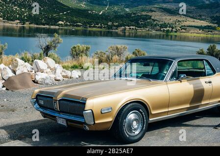 Nevada, États-Unis - septembre 2019 Cougar mercure ancienne voiture rétro Banque D'Images