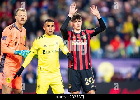 Nashville, États-Unis. 29 février 2020. Atlanta United Emerson Hyndman (20) lors du match de football MLS entre Atlanta United et Nashville SC au stade Nissan le samedi 29 février 2020 à Nashville, TN. Crédit : Cal Sport Media/Alay Live News Banque D'Images