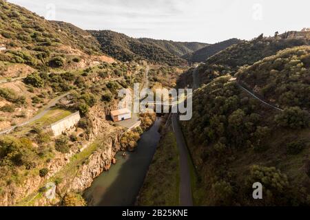 Lora Del Rio, Espagne. Le barrage et le réservoir de José Toran, un réservoir d'eau dans la rivière Guadalbarcar construit en 1992 Banque D'Images