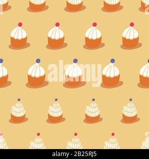 cupcakes simples à motif vectoriel transparent Illustration de Vecteur