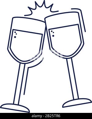 Coupes De Champagne D Anniversaire Celebration Image Vectorielle Stock Alamy