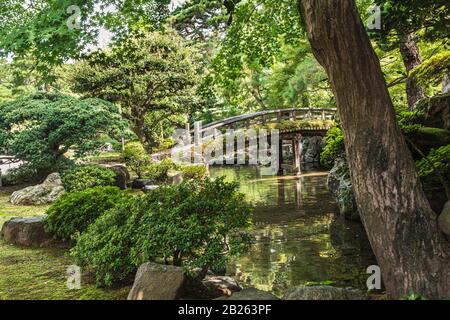 Kyoto, Japon, Asie - 3 Septembre 2019 : Jardin Oikenwa Au Palais Impérial Banque D'Images