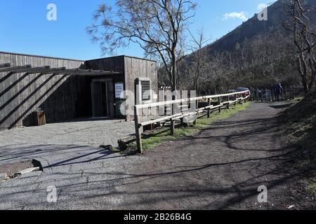 Biglietteria del Parco Nazionale del Vésuve al Rifugio Imbò Banque D'Images