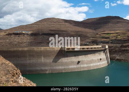 Mur Du Barrage, Barrage De Katse, Lesotho Banque D'Images