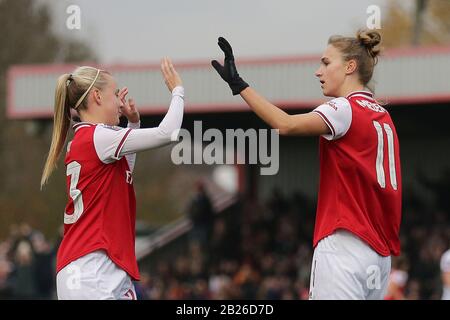 Vivianne Miedema d'Arsenal marque le premier but pour son équipe et célèbre pendant les femmes vs Arsenal Liverpool Women, Barclays FA Women's Super Leagu Banque D'Images