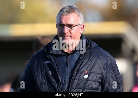 Tim Flowers, responsable de Solihull, durant la ville de Hitchin contre Solihull Maures, Emirates FA Cup Football au Top Field, le 11 novembre 2018 Banque D'Images