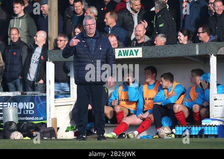 Tim Flowers, responsable de Solihull, durant la ville de Hitchin contre Solihull Maures, Emirates FA Cup Football au Top Field, le 11 novembre 2018 Banque D'Images