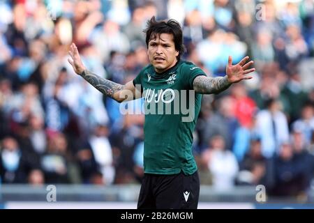 Rome, Italie. 29 février 2020. Federico Santander de Bologne réagit lors du championnat italien Serie UN match de football entre ss Lazio et Bologna FC le 29 février 2020 à Stadio Olimpico à Rome, Italie - photo Federico Proietti/ESPA-Images crédit: Agence photographique sportive européenne/Alay Live News Banque D'Images