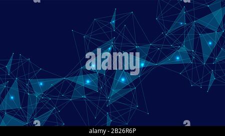 Fond abstrait géométrique et de la ligne connectée avec des points. Molécule de structure et de communication. Big La visualisation de données. La science médicale, de la technologie, Illustration de Vecteur