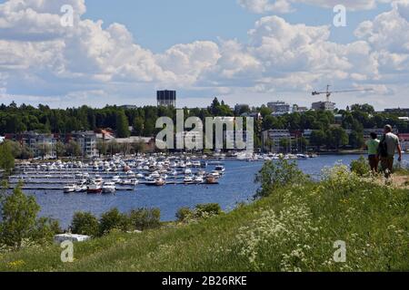 Vue sur le port du lac Saimaa à Lappeenranta, Finlande Banque D'Images