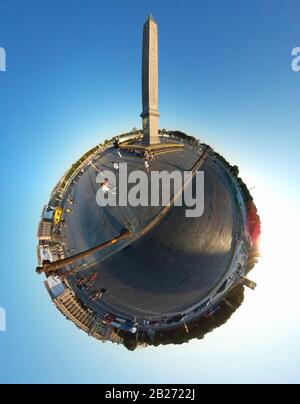 Cercle plein Panorama: Place de la Concorde mit dem Obelisken, Paris, Frankreich/ France (nur fuer redaktionelle Verwendung. Keine Werbung. Referenzdat Banque D'Images