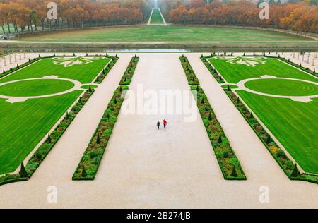 Chambord, France - 14 novembre 2018 : le jardin du château de Chambord Banque D'Images