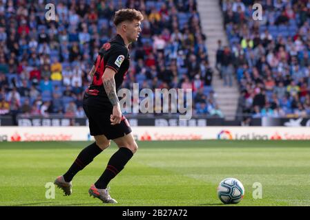 Barcelone, Espagne. 1 mars 2020. Kieran Trippier joue au match de la Liga entre le RCD Espanyol et l'Atletico de Madrid au stade RCDE à Barcelone, Espagne. Crédit: Christian Bertrand/Alay Live News Banque D'Images