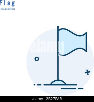 Ensemble d'icônes de drapeau, icône de réussite, icône de jalon, drapeau de concurrence, jalon d'entreprise, trait modifiable de ligne mince Illustration de Vecteur