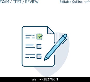 Icône d'application, formulaire d'enquête, icône d'examen, Test en ligne, Quiz, Question objective, liste de contrôle, avis des clients, dossiers du bureau d'entreprise Illustration de Vecteur