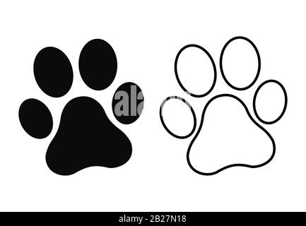Imprimé Paw. Paw chien ou chat Illustration de Vecteur