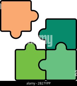 incorrect, incorrect, discordance, icône de contestation, icônes de casse-tête, icônes de contour, pièces de puzzle, icône, symboles, vecteur Illustration de Vecteur