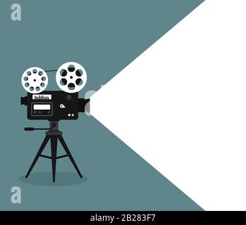 Arrière-plan du concept de temps de film. Bannière cinéma Illustration de Vecteur