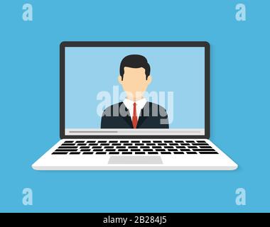 Conférences ou formations en ligne. Illustration de l'apprentissage en ligne ou webinaire. Illustration vectorielle plate Illustration de Vecteur
