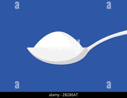 Cuillère avec sucre, sel, farine ou autre icône d'ingrédient Illustration de Vecteur