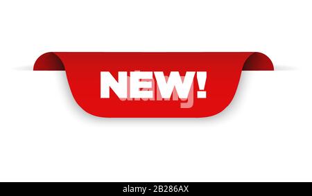 Ruban rouge avec texte Nouveau. Illustration vectorielle Illustration de Vecteur