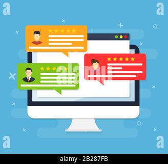 Avis des utilisateurs. Illustration vectorielle de style icône plate Illustration de Vecteur