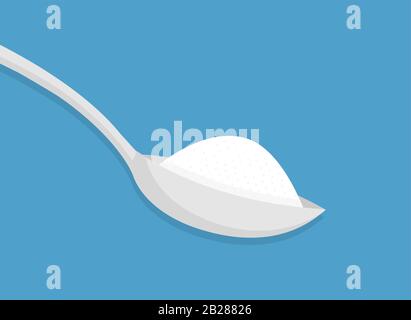 Cuillère avec sucre, sel, farine ou autre icône d'ingrédient Illustration de Vecteur