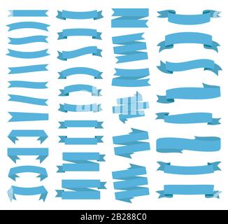 Bannières en ruban, jeu d'étiquettes de modèle. Vierge pour le graphique de décoration. Illustration vectorielle Illustration de Vecteur