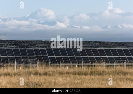 vue sur une centrale photovoltaïque Banque D'Images