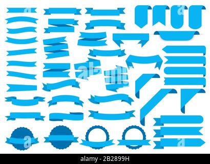 Bannières en ruban, jeu d'étiquettes de modèle. Vierge pour le graphique de décoration. Illustration vectorielle Illustration de Vecteur
