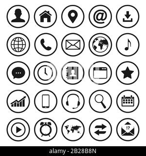 Contactez-nous icônes. Jeu d'icônes Web. Illustration vectorielle. Illustration de Vecteur