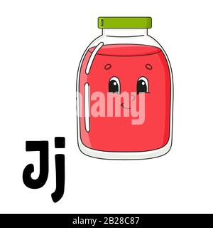 Alphabet rigolo. ABC cartes flash. Cartoon mignon petit personnage isolé sur fond blanc. Pour les enfants de l'éducation. L'élaboration de la feuille de travail. Lettres d'apprentissage. Vect Illustration de Vecteur