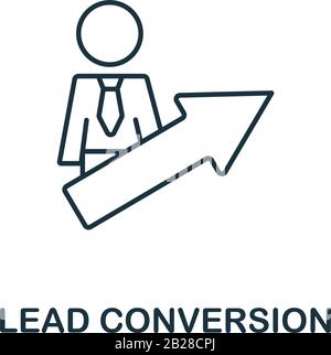 Icône de conversion des prospects de la collection marketing numérique. Symbole de conversion de dérivation d'élément de ligne simple pour les modèles, la conception Web et les infographies Illustration de Vecteur